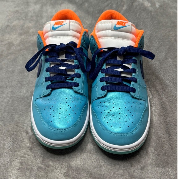Nike Other - Nike Dunk Low SE Mens 10 Baltic Blue Total Orange Sneakers HQ1538-416